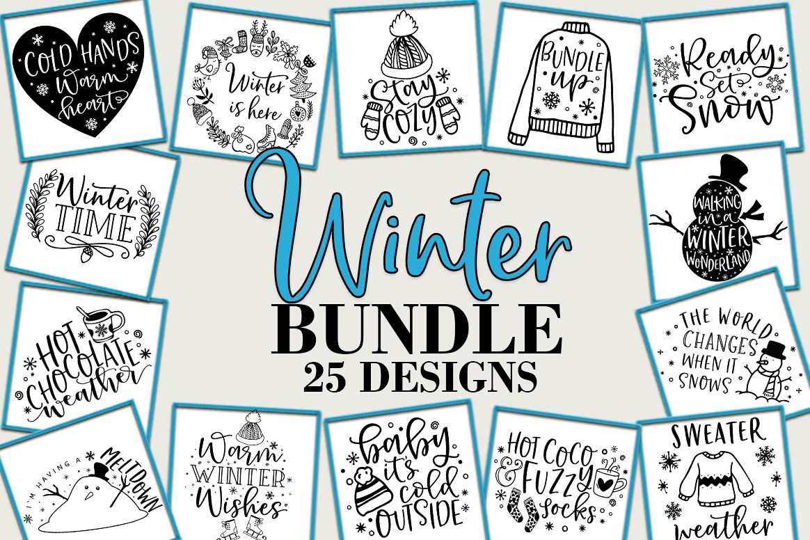 Download Winter Christmas Quotes Sayings SVG Design Bundle ...