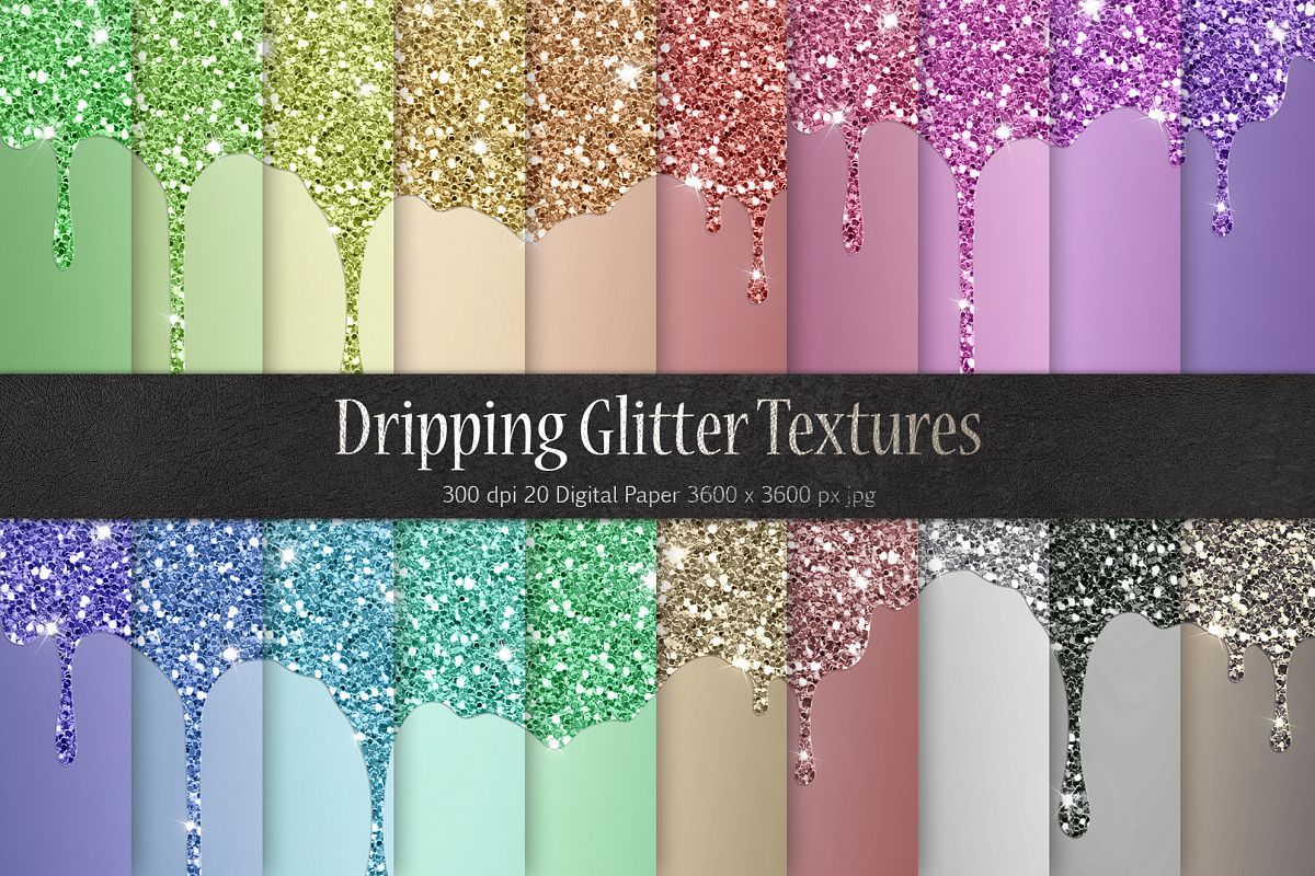 Dripping Glitter Metallic Textures example image 1