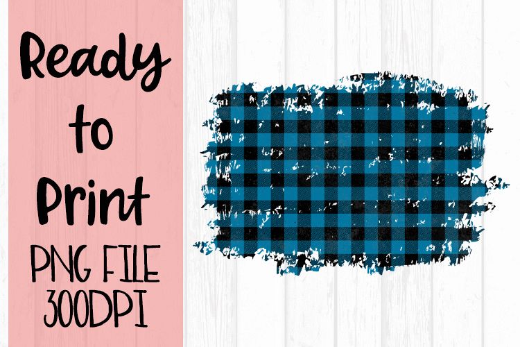 Blue Buffalo Plaid Frame Ready to Print example image 1