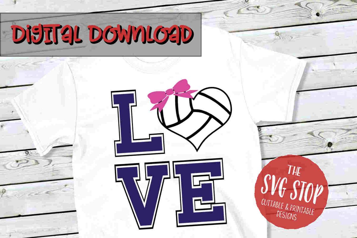 Love Volleyball SVG PNG DXF example image 1