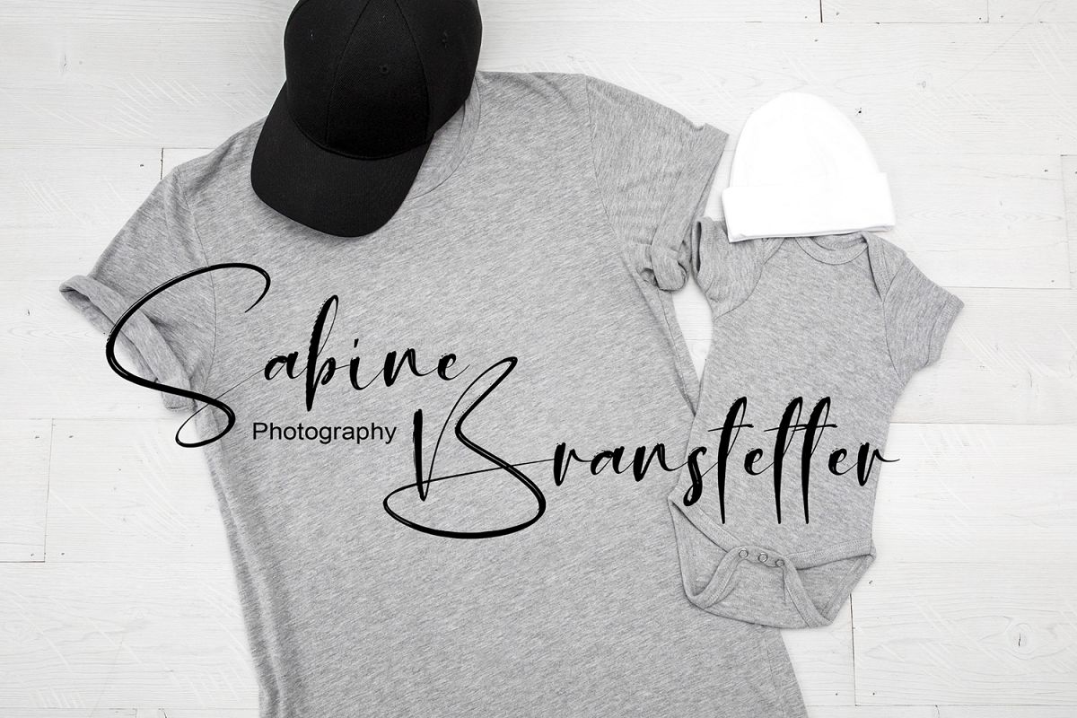 Styled Stock Photography Gray Men's Shirt/Bodysuit Mockup example image 1