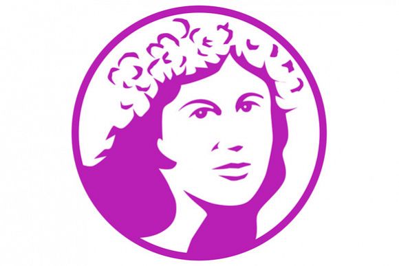 Woman Crown of Flowers Circle Retro example image 1