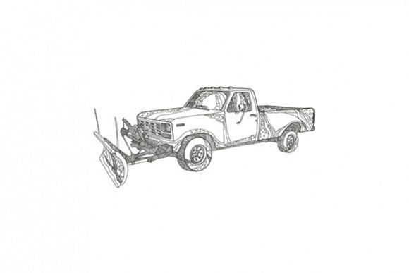 Snow Plow Truck Doodle Art example image 1