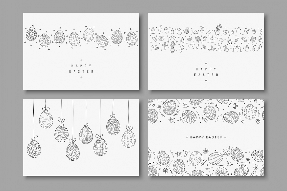 Download Hand Drawn Happy Easter Cards