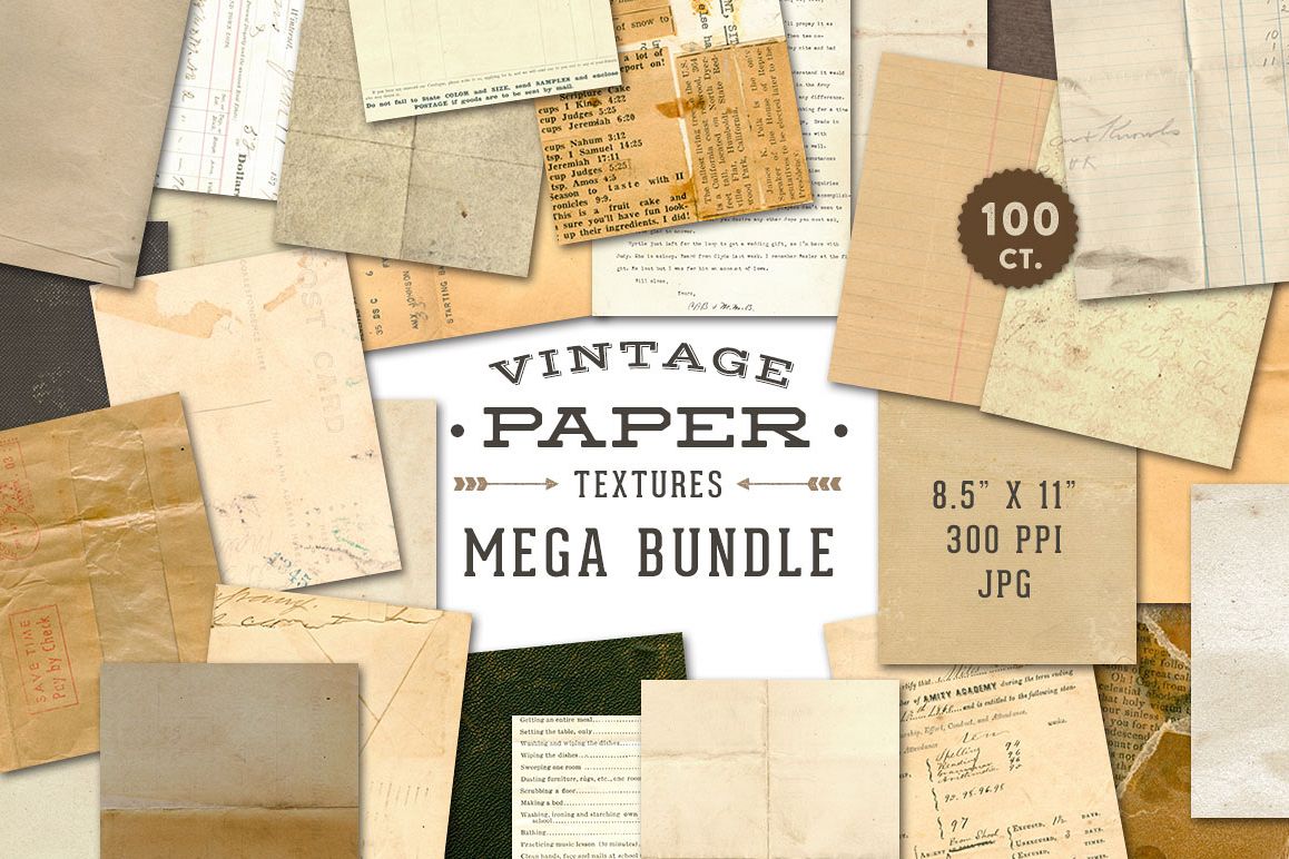 Vintage Paper Textures Mega Bundle example image 1