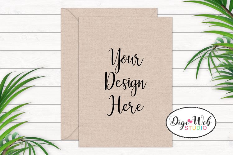 Card / Invitation Mockup - Natural / Minimal w/ Plants example image 1