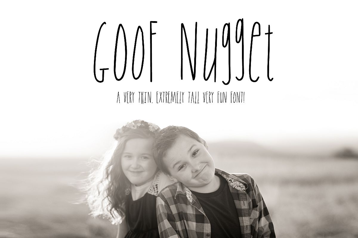 NOW bold, thin and regular Goof Nugget Font example image 1