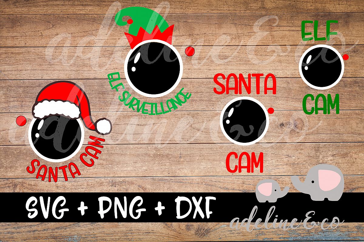 Santa Cam, Elf cam, Bundle SVG PNG DXF example image 1
