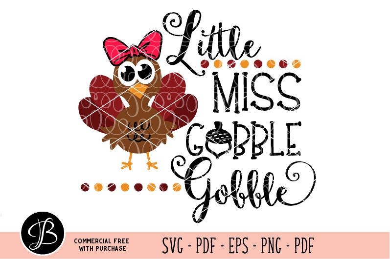 Little Miss Gobble Gobble SVG example image 1