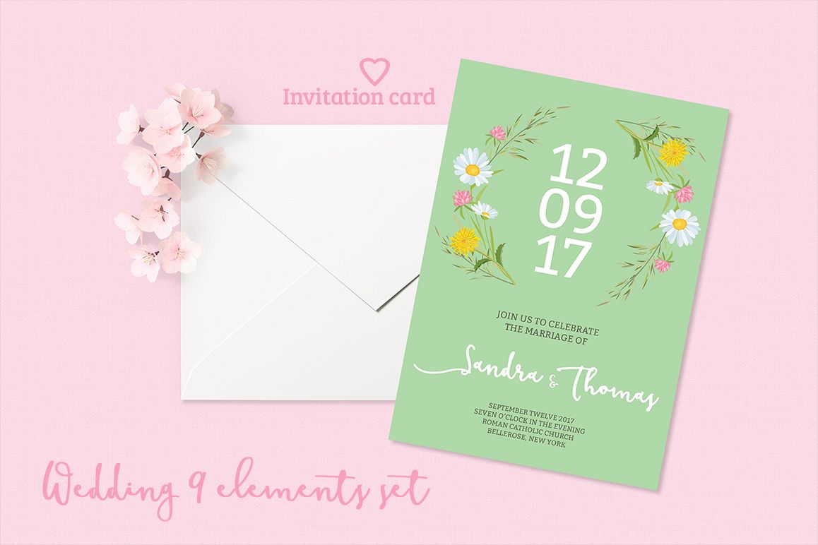 Summer Wedding Invitation Set example image 1