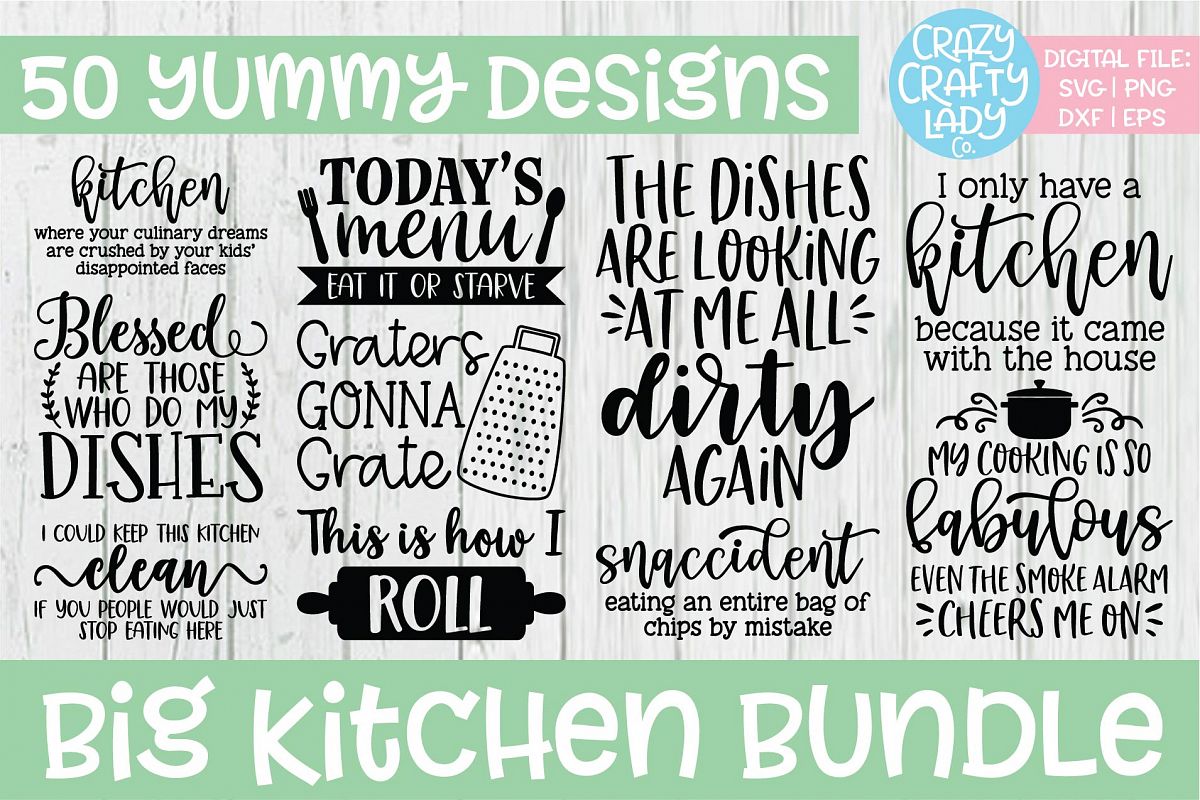 Big Kitchen SVG DXF EPS PNG Cut File Bundle example image 1