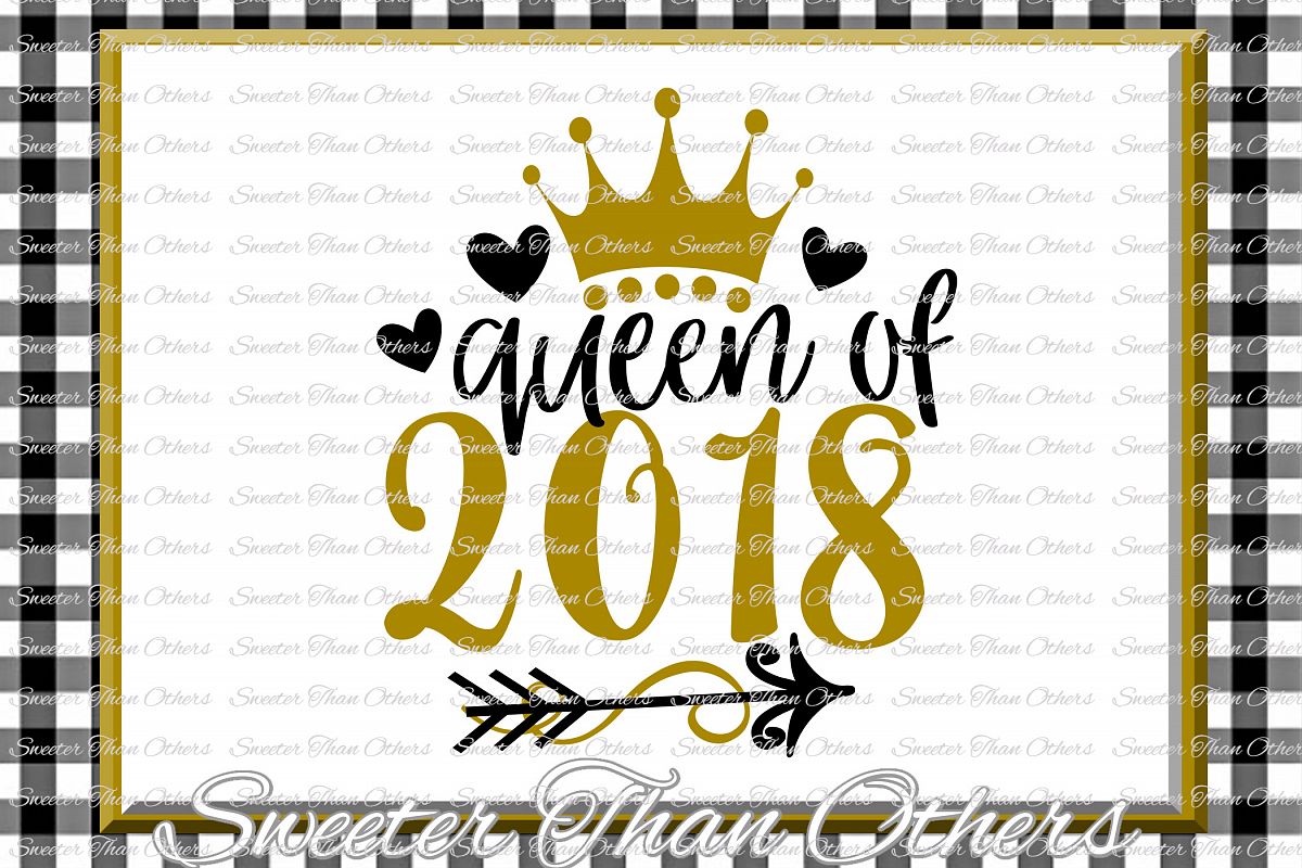 Queen of 2018 svg, New Year 2018 SVG example image 1
