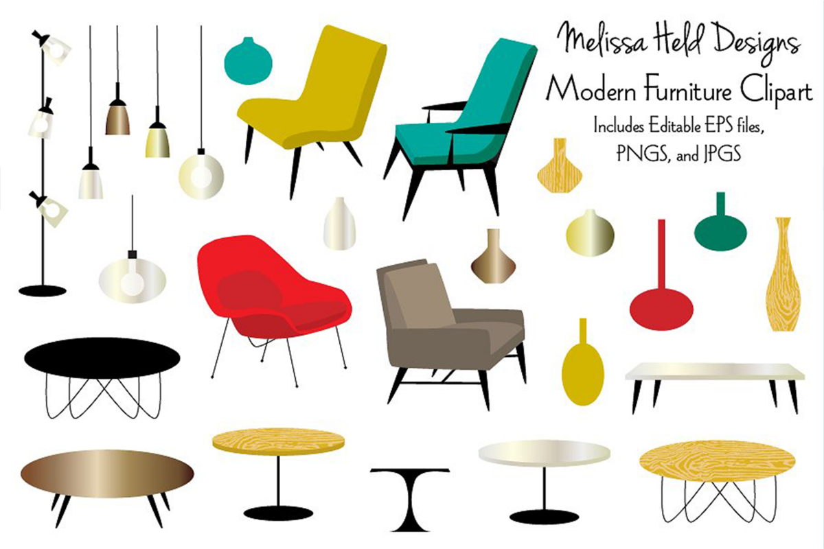 Modern Furniture Clipart example image 1