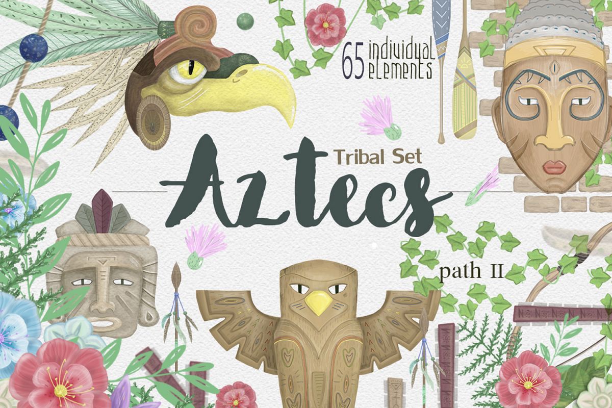 Aztecs. Tribal Set. part2 example image 1