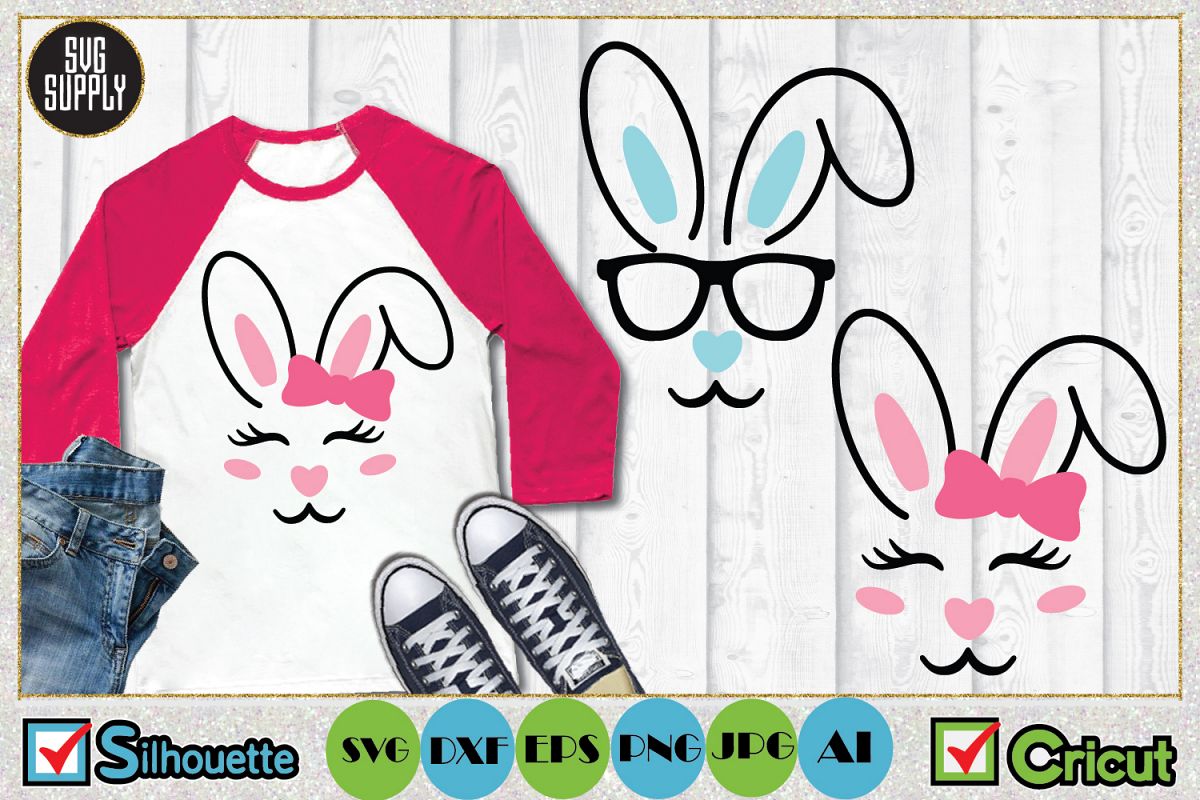 Easter Bunny Face SVG Cut File