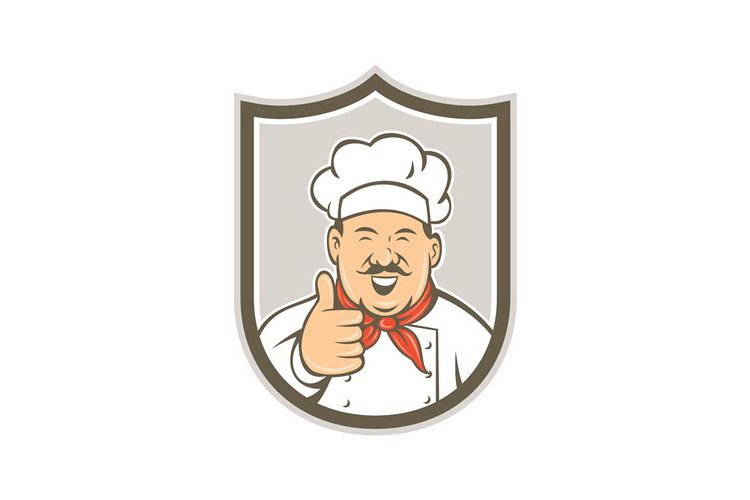 Chef Cook Happy Thumbs Up Shield Retro example image 1