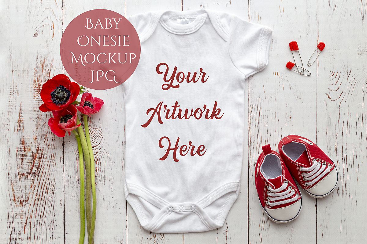 Onesie, Infant bodysuit Mockup example image 1