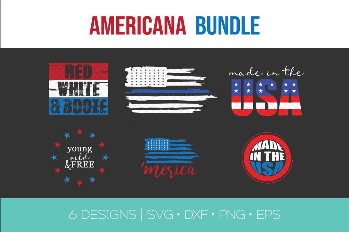 Fourth of July SVG Bundle - Flag - Blue Line - Wild Free USA example image 1