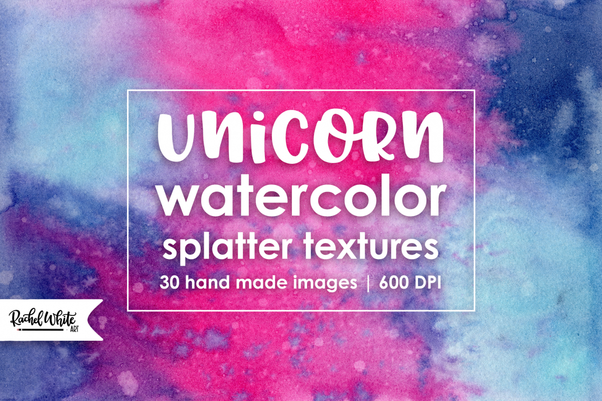 Unicorn Watercolor Splatter Textures example image 1