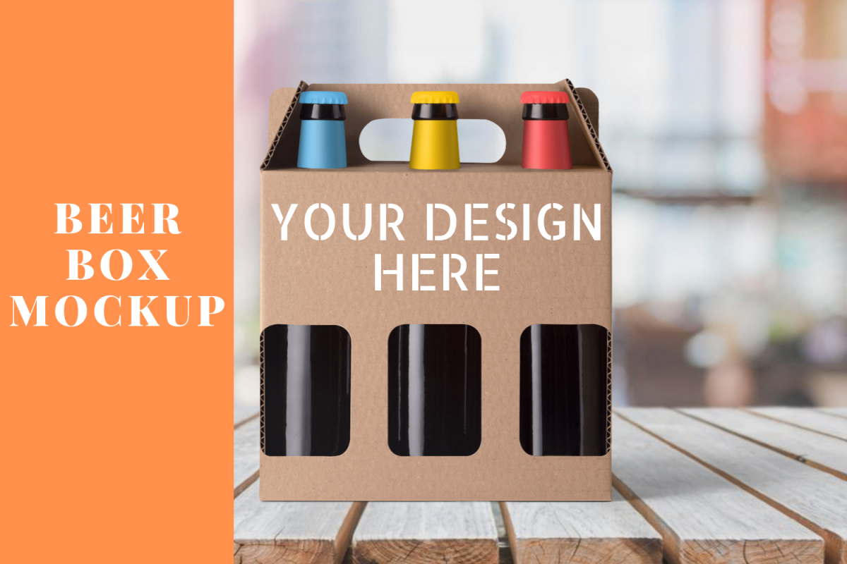 Beer Box Mock up Scene - PNG example image 1