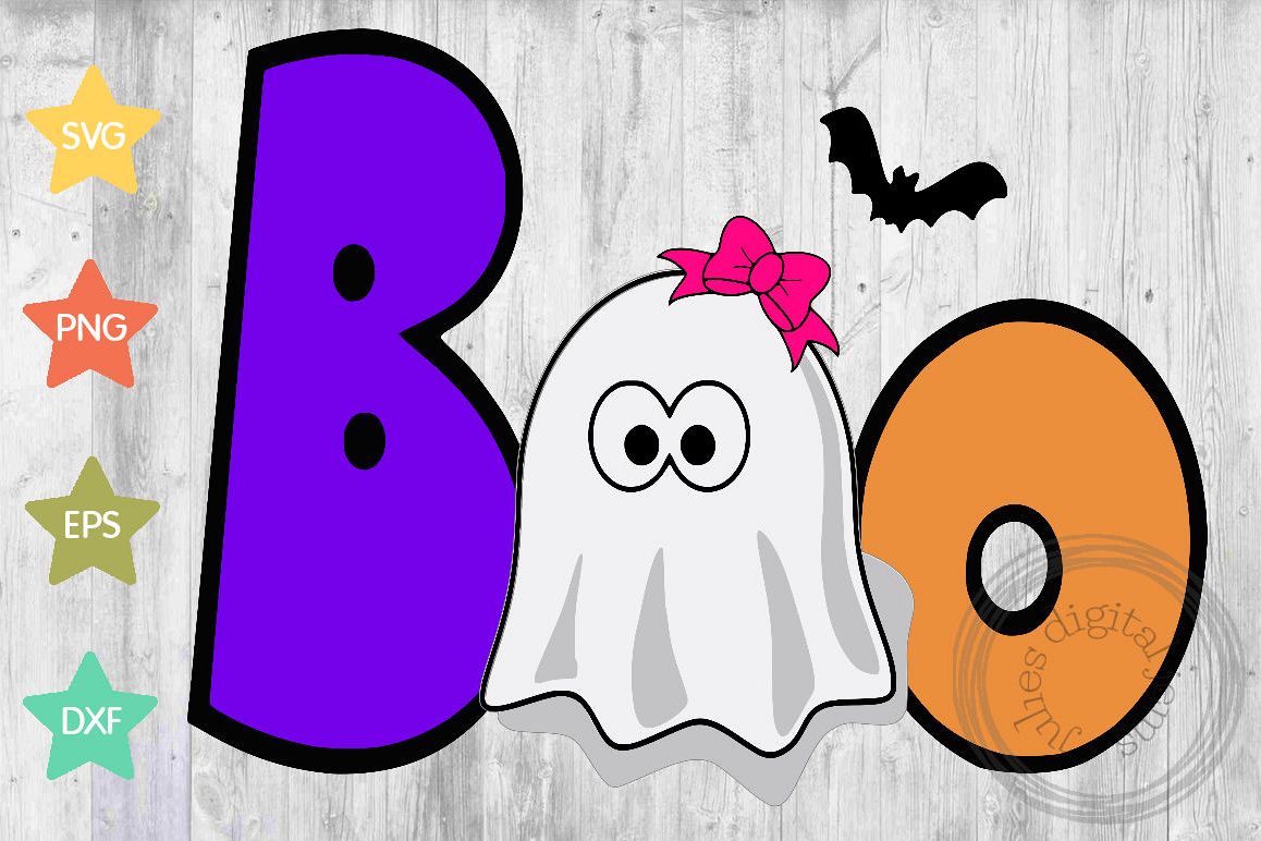 Boo girl ghost SVG, Halloween svg, by Julies digital jems example image 1