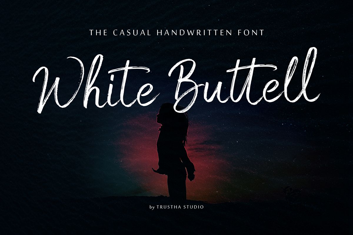 White Buttell Brush Font example image 1