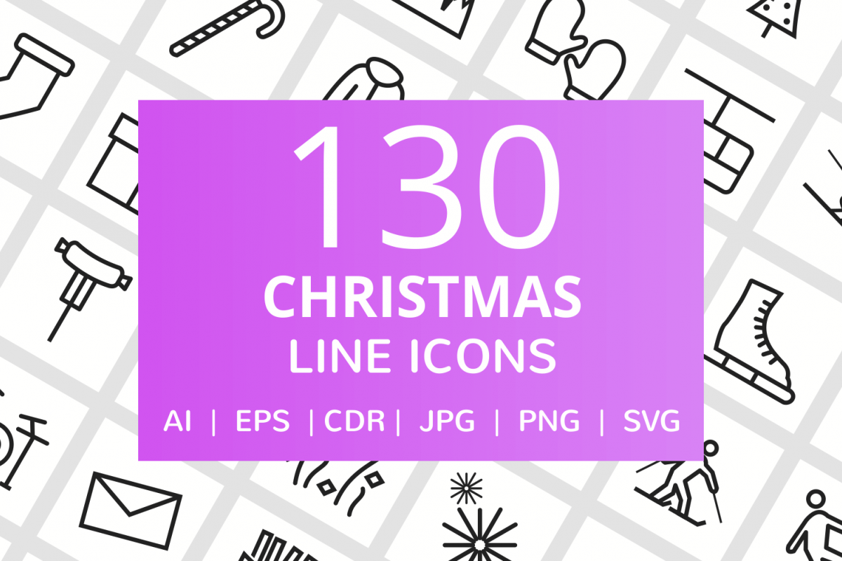 130 Christmas Line Icons example image 1