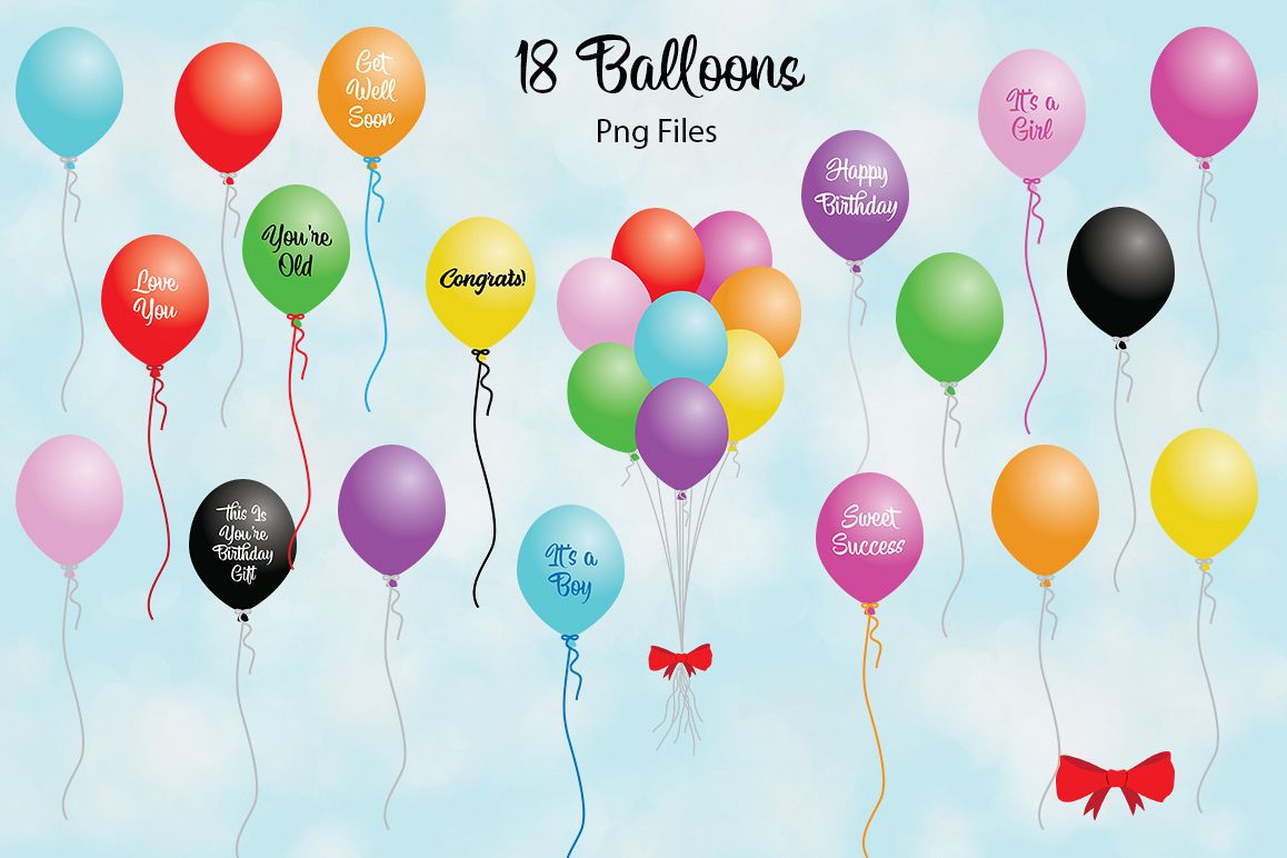 Balloon Bundle PNG's example image 1