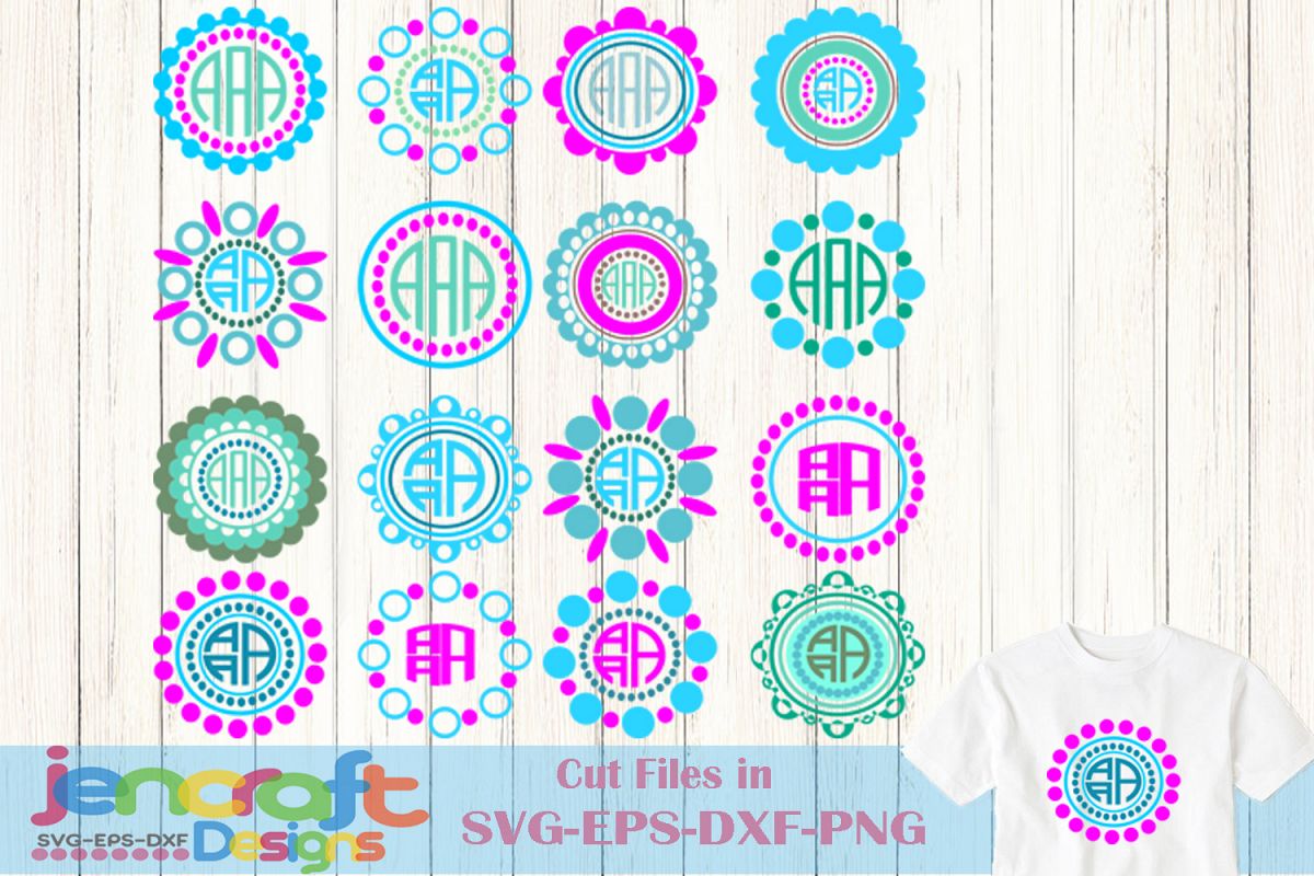 Download Monogram SVG Frames - Round Dot SVG designs