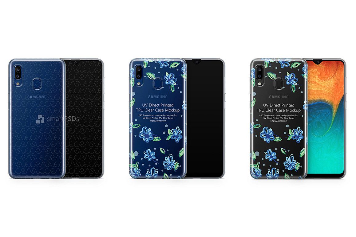 Samsung Galaxy A20 TPU Clear Case Mockup 2019 example image 1