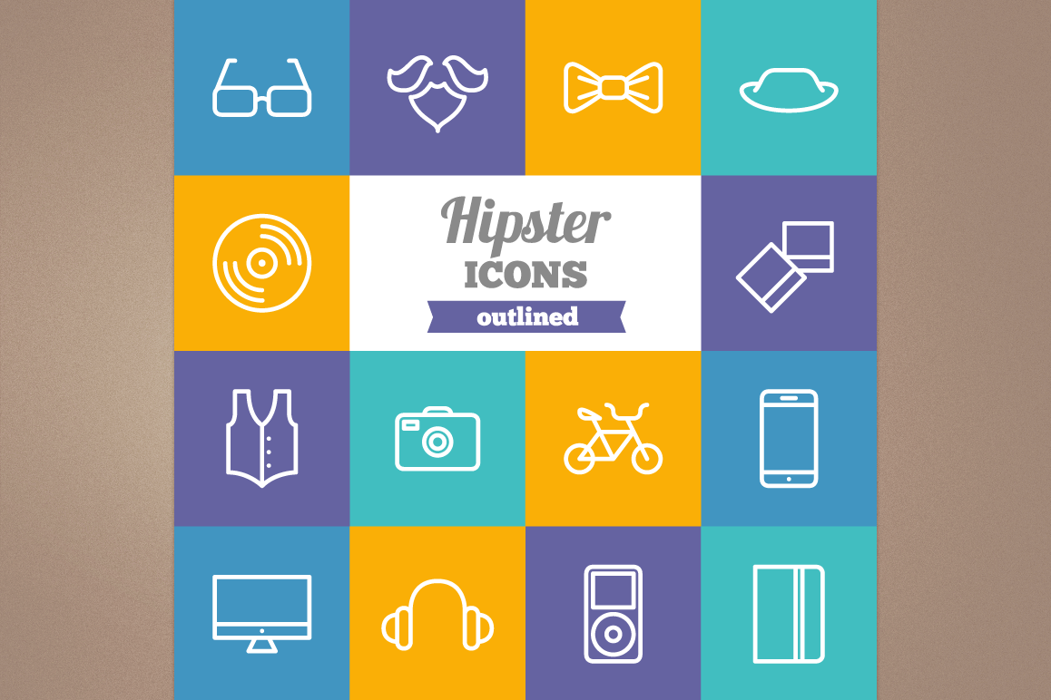 Outline Hipster Icons example image 1