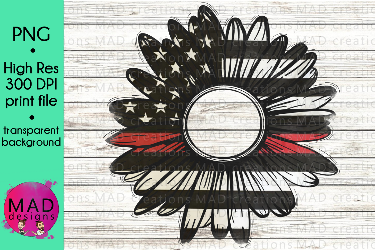 Thin Red Line - Rustic Sunflower - Firefighter example image 1