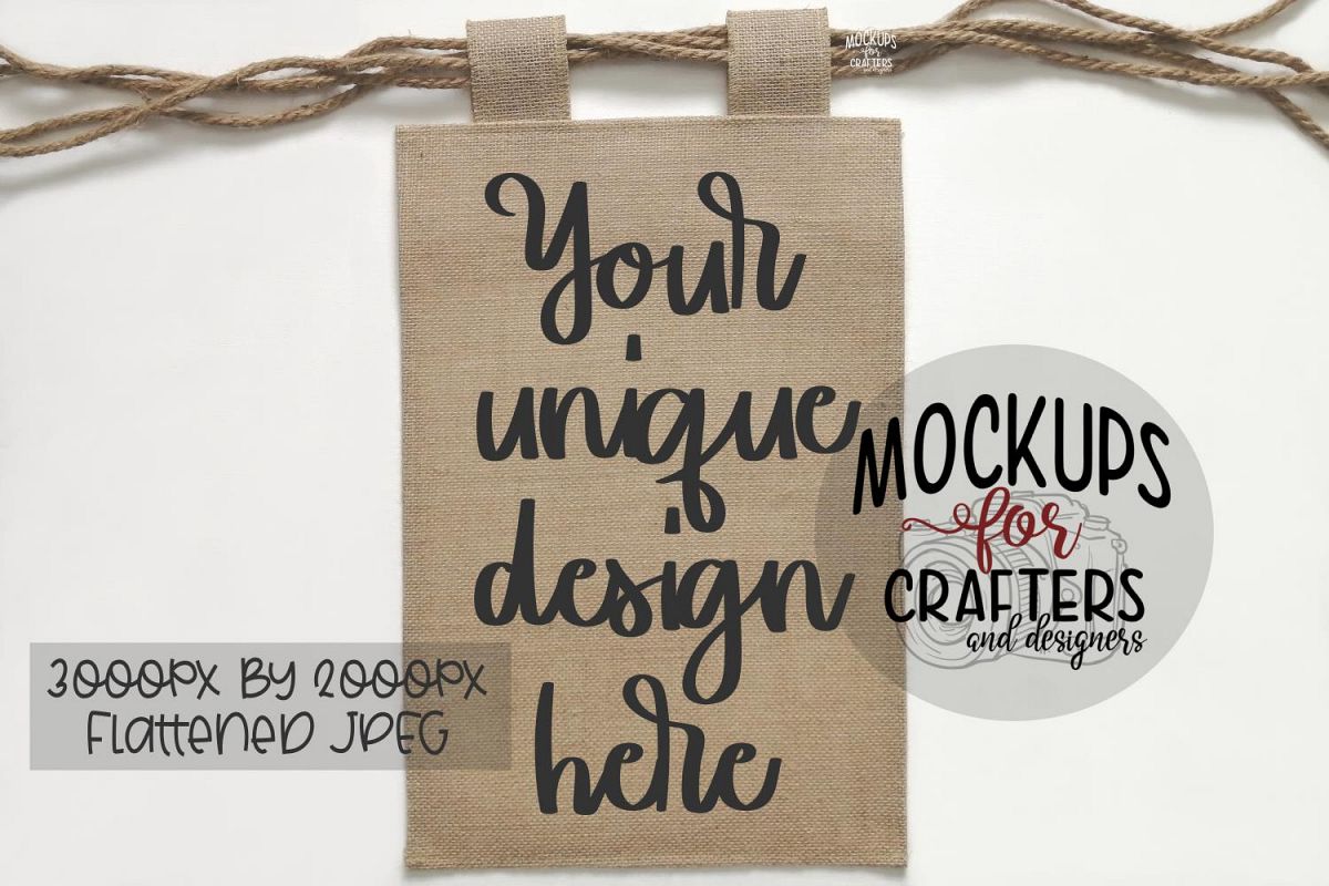 Flag MOCK-UP - Tab top, Burlap example image 1