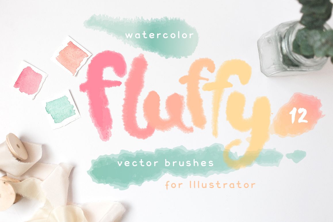 Fluffy Brushes for Illustrator example image 1
