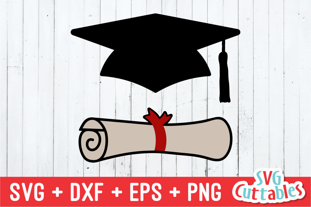 Download Graduation Hat & Diploma| Cut File (225106) | Cut Files ...