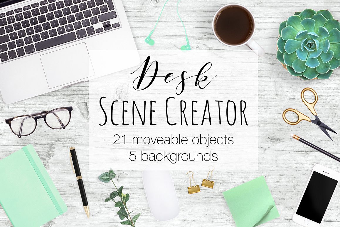 Download Desk Scene Creator - Top View (23784) | Mock Ups | Design ...