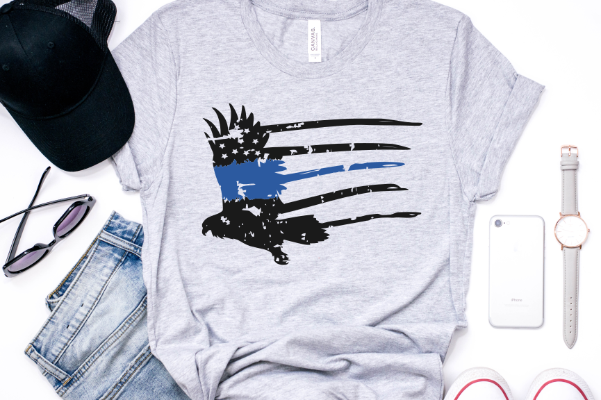 eagle distressed thin blue line example image 1