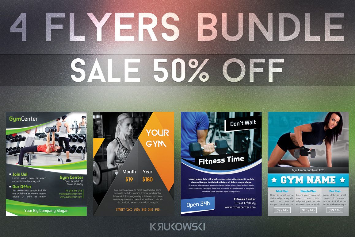 Gym Fitness Flyers Bundle example image 1