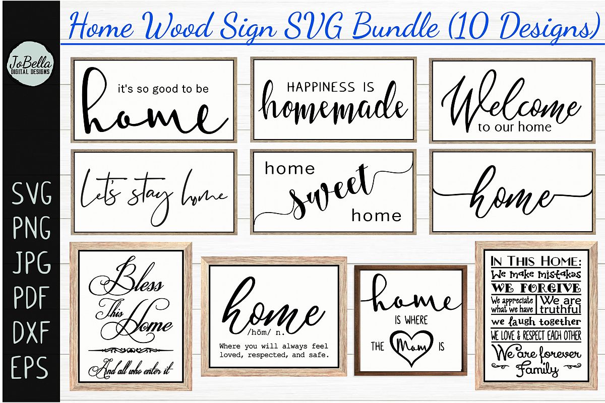 Home Wood Sign SVG Bundle - Farmhouse SVG Bundle example image 1