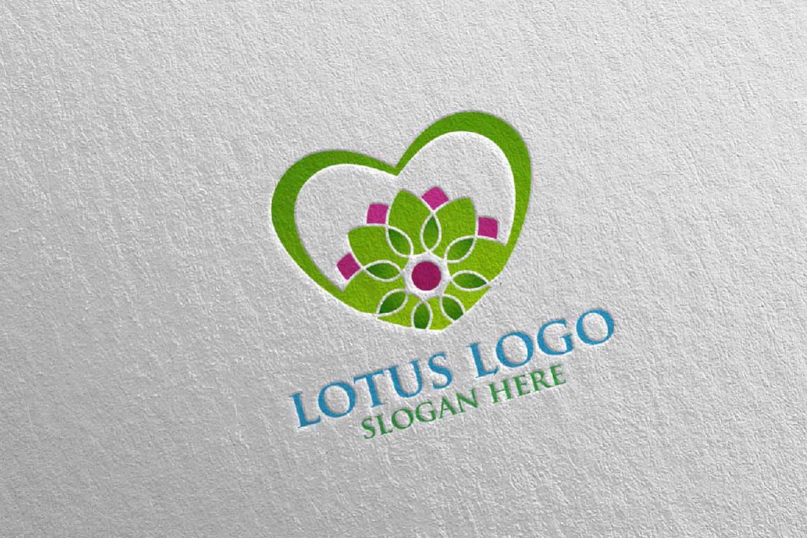 Yoga and Spa Lotus Flower logo 8 example image 1