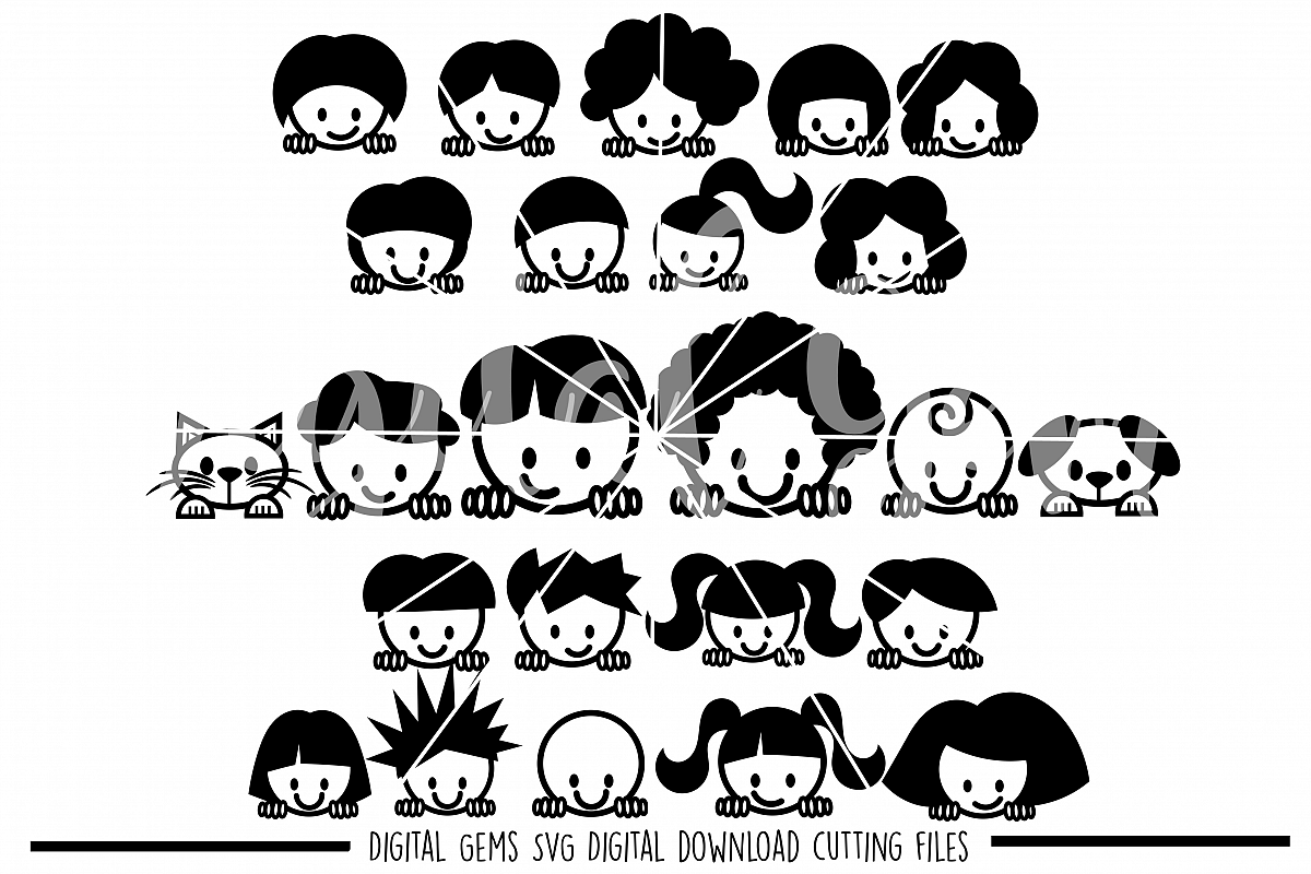 Peek a boo People SVG / DXF / EPS / PNG Files example image 1