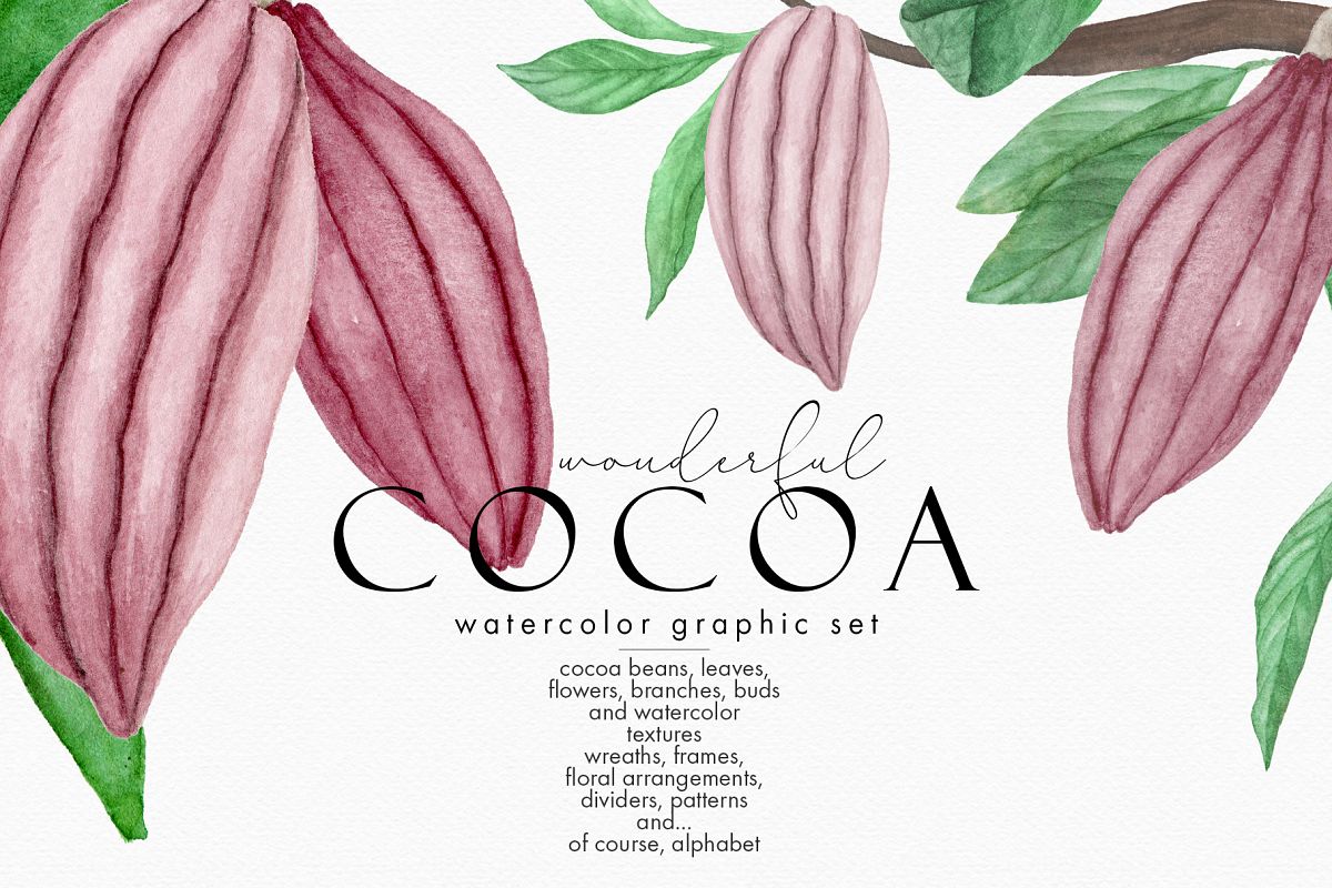 Wonderful Cocoa - Watercolor Clipart Set example image 1