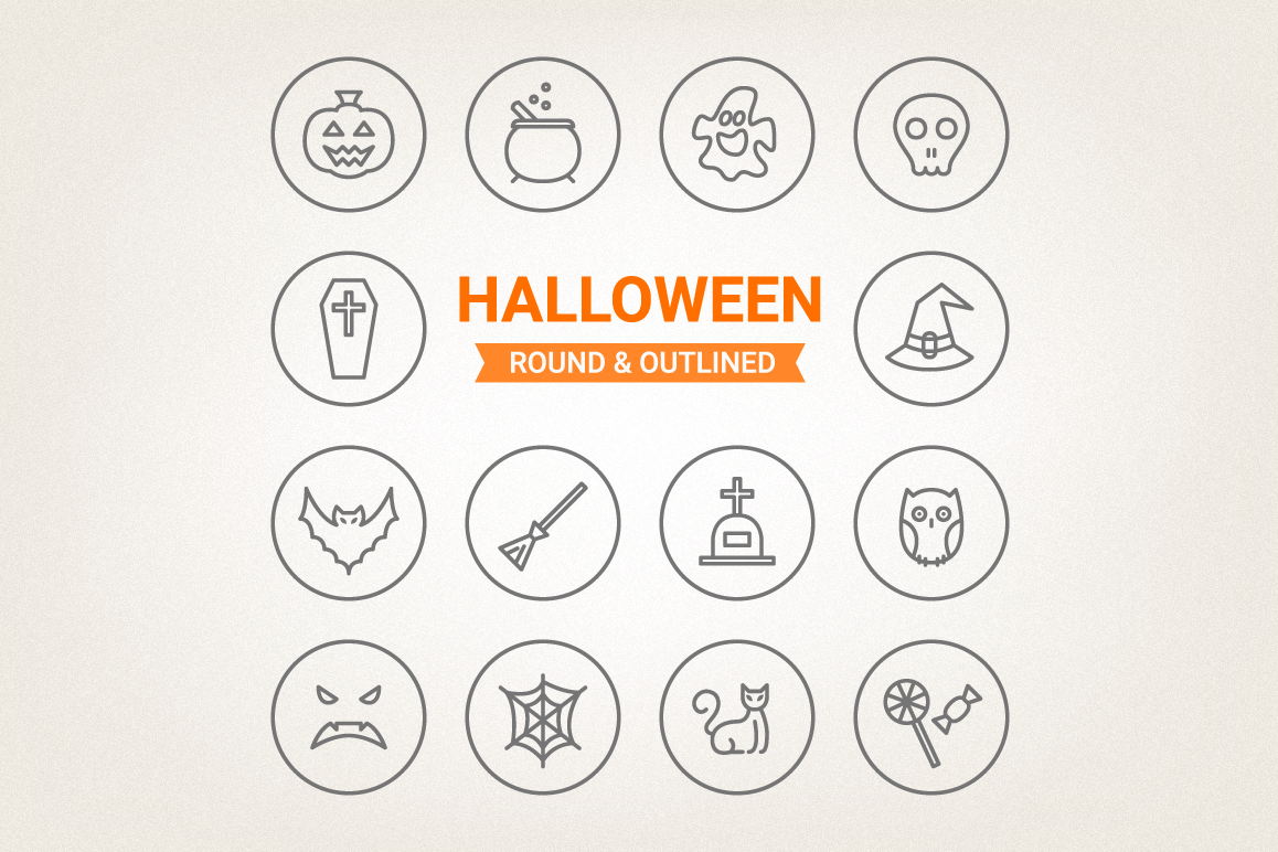 Circle Halloween Icons example image 1