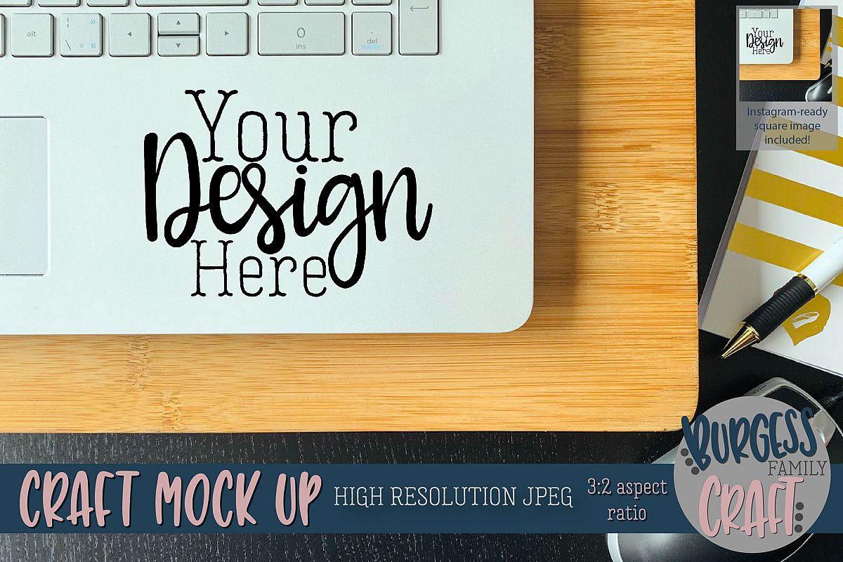 Laptop decal Craft mock up |High Resolution JPEG example image 1