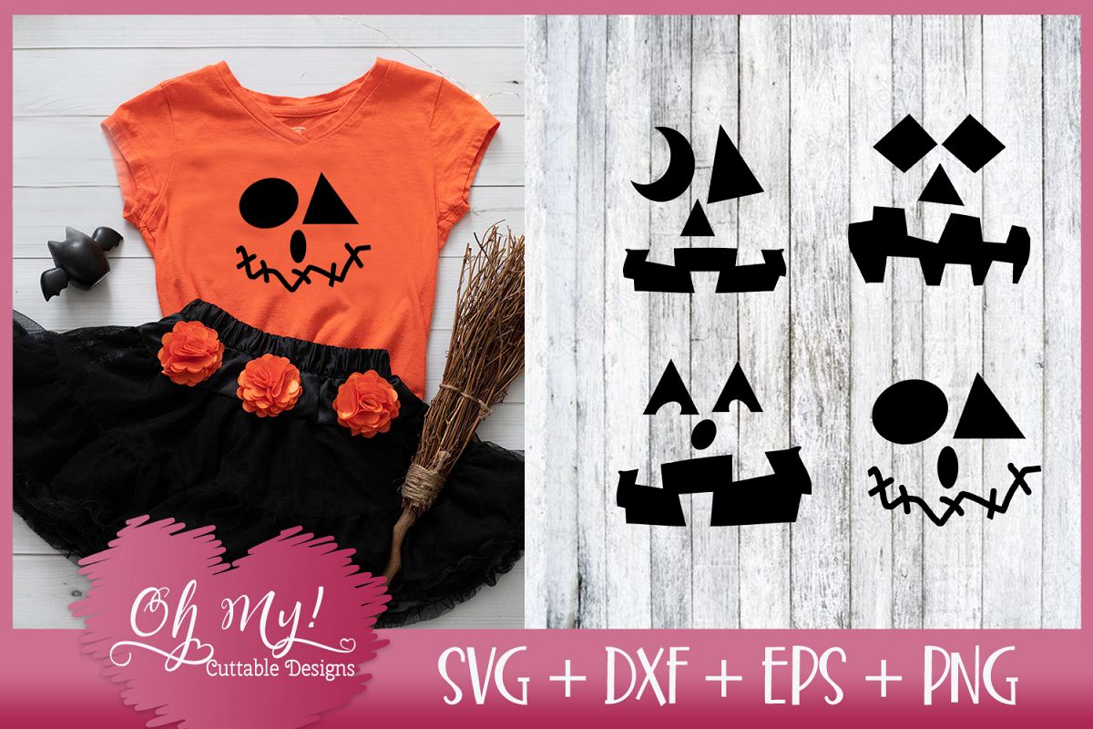 Jack-o-lantern Faces - SVG DXF EPS PNG Cutting File example image 1