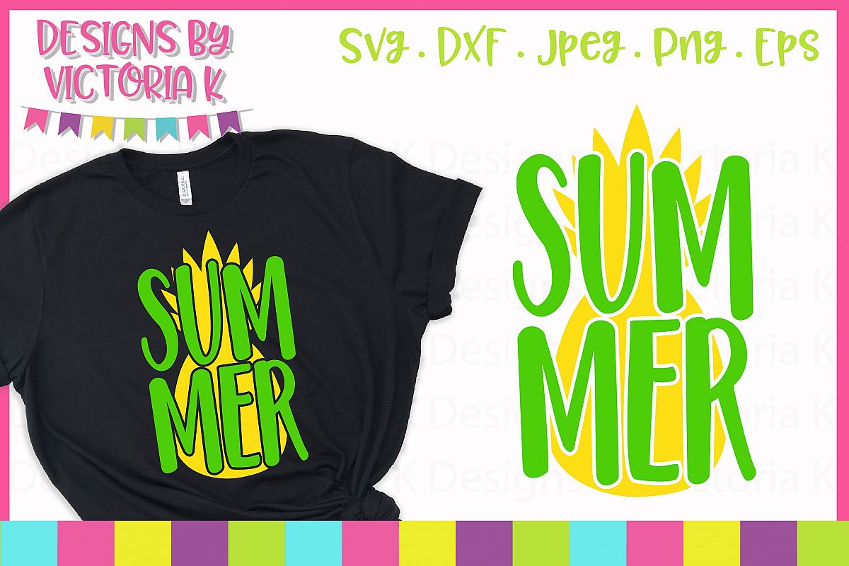Summer Pineapple, Summer SVG Cut File example image 1