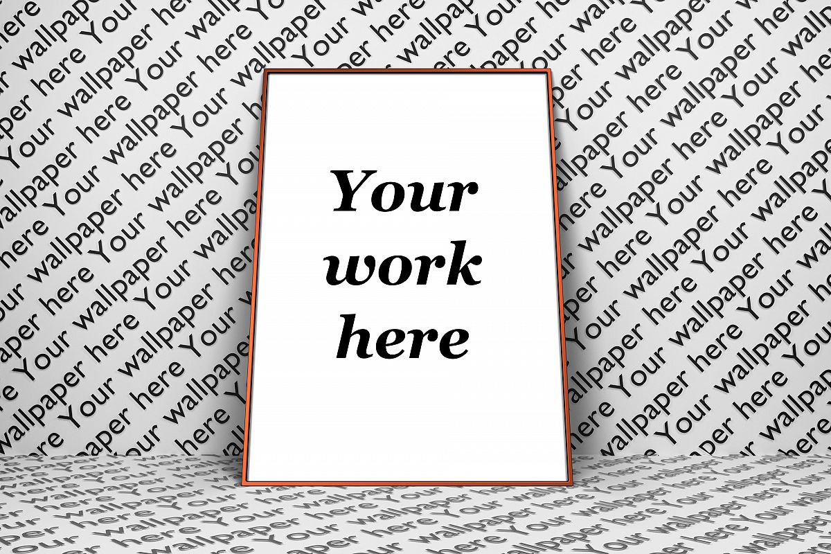 Transparent backdrop copper mock up narrow rim digital frame example image 1