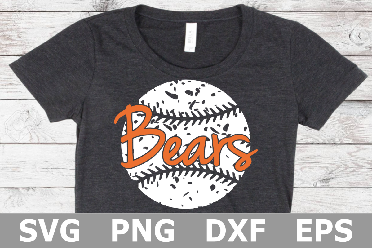 Bears Grunge Baseball - A Sports SVG Cut File example image 1