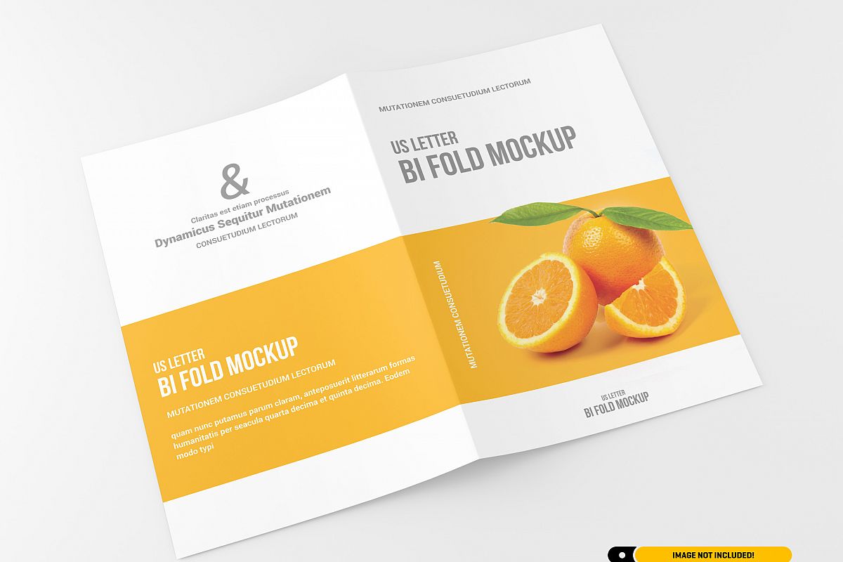 US Letter Bifold Brochure Mockup example image 1