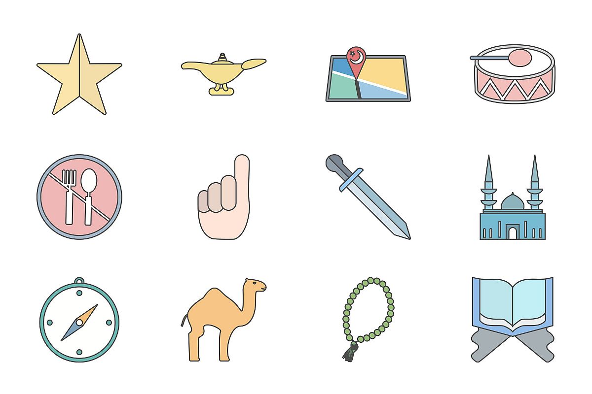 Set Of Ramadan Icons example image 1